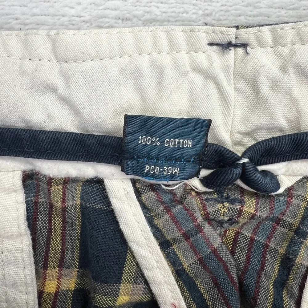 Polo Ralph Lauren Shorts Mens 37 Navy Yellow Plaid Preppy Cotton Flat Front